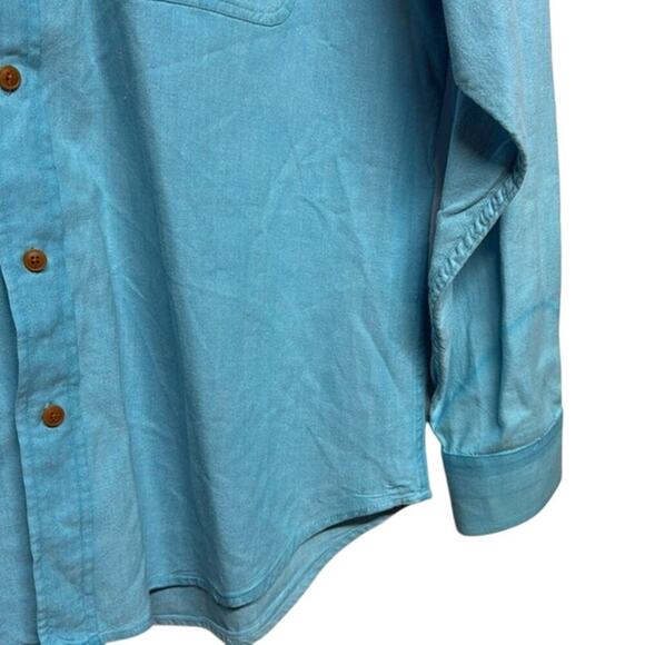 Men's Blue Green Pusser's Oxford Blues Long Sleeve Button Up 100% Cotton Shirt L - Picture 5 of 8